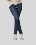 Dopamine Jeans green Skinny are Dark wash jeans with practically no fading