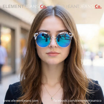 White Marble Finish Club Master Sunglasses