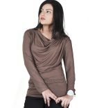 Brown Top with Braided Waistband