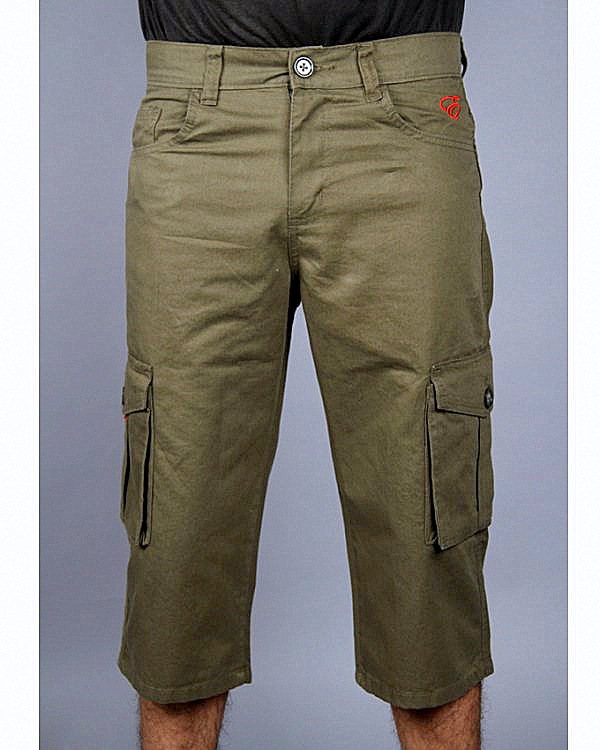 Olive Colour Cargo Shorts