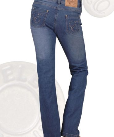 Denim Jeans Mid Blue Satin weave Boot Cut for women