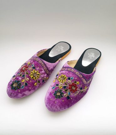 Purple Velvet Mule shoes