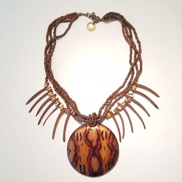 Brown Wooden Costume Jewellery