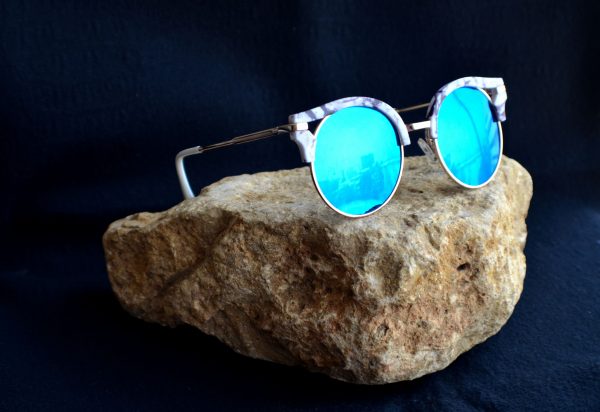 White Marble Finish Club Master Sunglasses