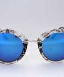 Cat Eyes Sunglasses With Blue Reflective Lens