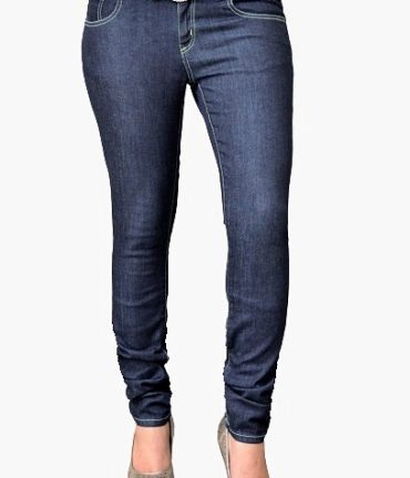 Dark Blue low rise Skinny Jeans with Gold stitching