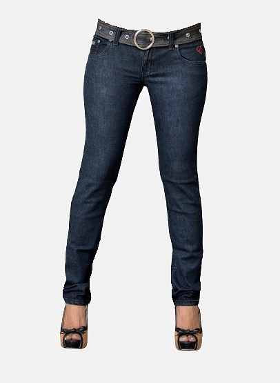 Midnight Blue mid rise Skinny Jeans with tonal stitching
