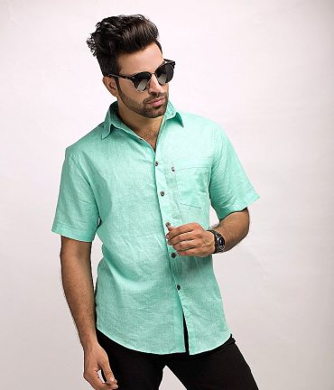 Mint Green Irish Linen Shirt