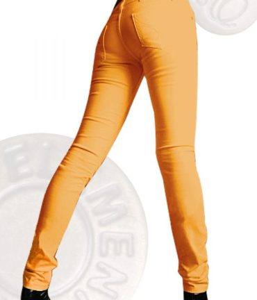 Orange Coloured mid-rise Skinny Jeans