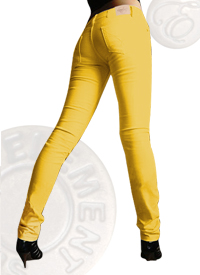 Yellow Coloured mid-rise Skinny Jeans