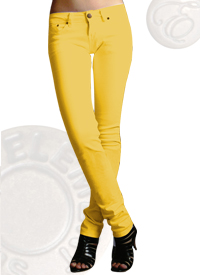 Yellow Coloured mid-rise Skinny Jeans