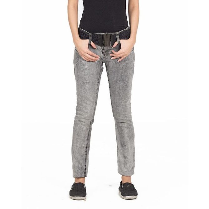Skinny jeans for Women’s with Grey wide waistband