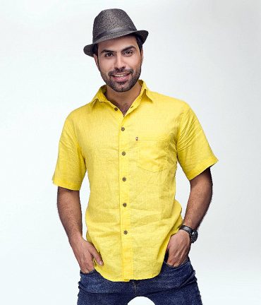 Yellow Irish Linen Shirt