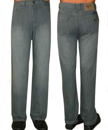 Grey Felax Fit Denim Jeans With Flap Back Pocket