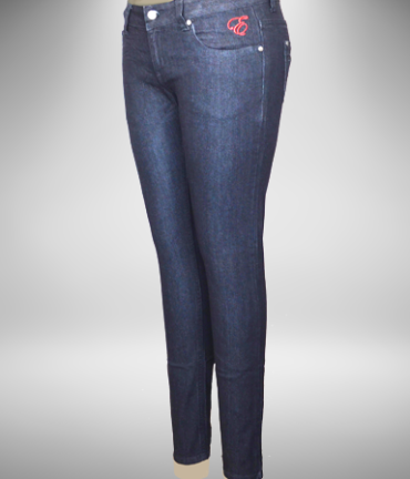 Dark wash low rise Skinny Jeans with tonal stitching