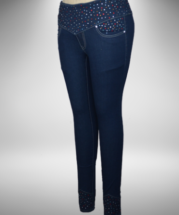 Tummy Tuck skinny jeans embellished with Swarovski crystals