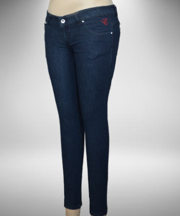 Dark Blue low rise Skinny Jeans with tonal stitching