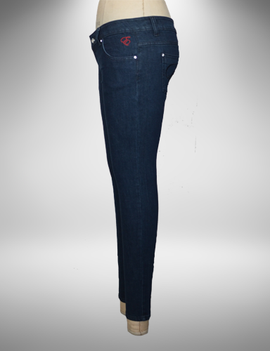 Dark Blue low rise Skinny Jeans with tonal stitching