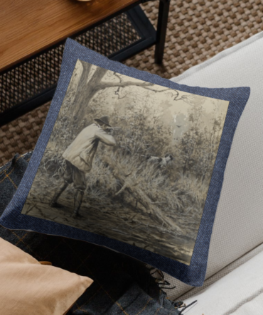 Hunting inspired Denim Cushion Cover