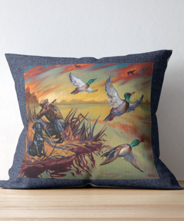 Duck Hunting Denim Cushion Cover